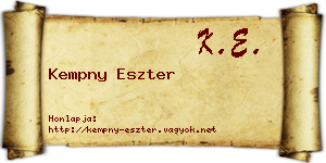 Kempny Eszter névjegykártya